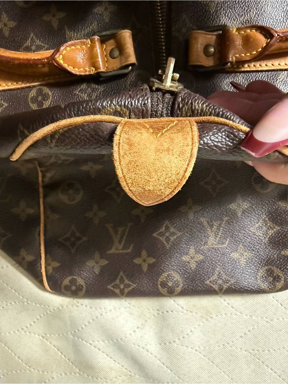 Louis Vuitton Brown Monogram Travel Tote with Natural Leather Trim - Picture 13 of 14